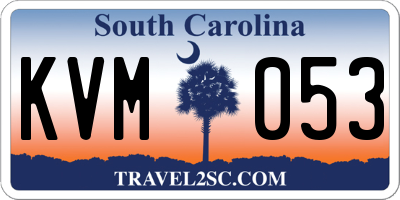 SC license plate KVM053