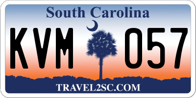 SC license plate KVM057