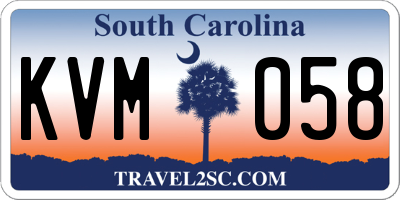 SC license plate KVM058