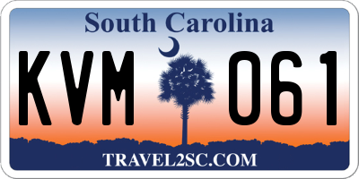 SC license plate KVM061