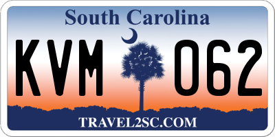 SC license plate KVM062