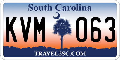 SC license plate KVM063
