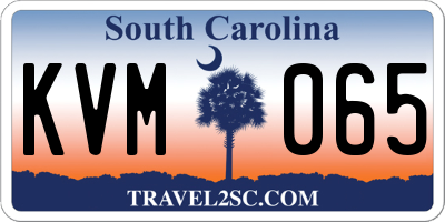 SC license plate KVM065