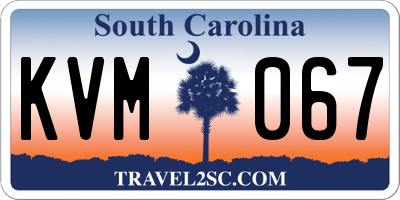SC license plate KVM067
