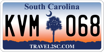 SC license plate KVM068