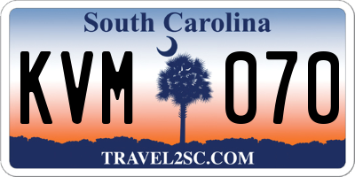 SC license plate KVM070