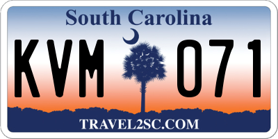 SC license plate KVM071