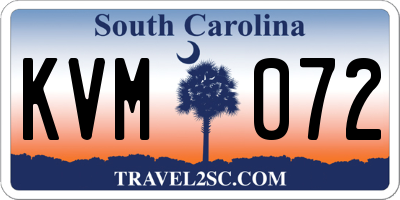 SC license plate KVM072