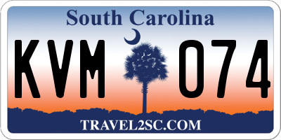 SC license plate KVM074