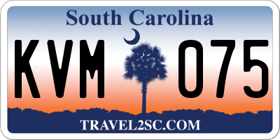 SC license plate KVM075