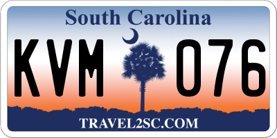 SC license plate KVM076