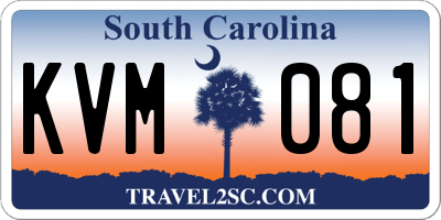 SC license plate KVM081