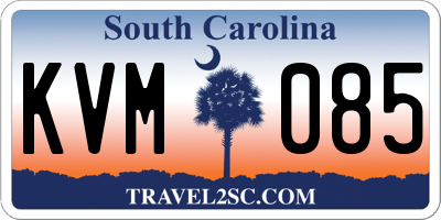 SC license plate KVM085