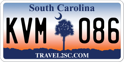 SC license plate KVM086