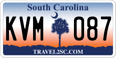 SC license plate KVM087