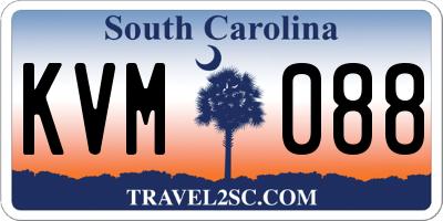 SC license plate KVM088