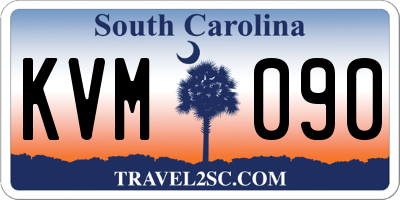 SC license plate KVM090