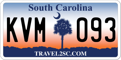 SC license plate KVM093