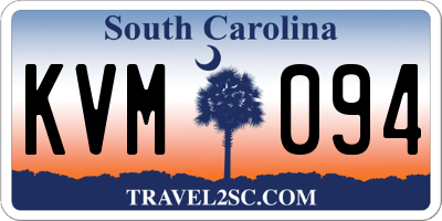 SC license plate KVM094