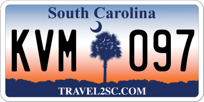 SC license plate KVM097