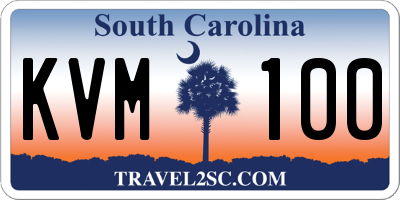 SC license plate KVM100
