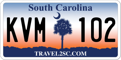 SC license plate KVM102