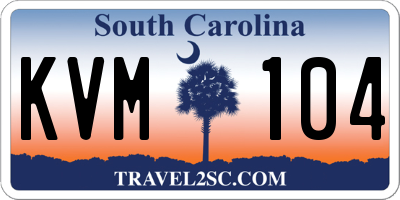 SC license plate KVM104
