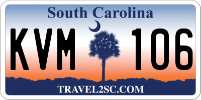 SC license plate KVM106