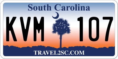 SC license plate KVM107
