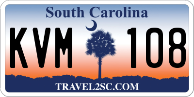 SC license plate KVM108