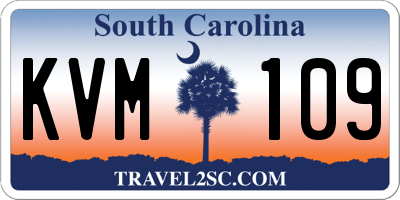 SC license plate KVM109
