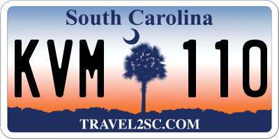 SC license plate KVM110