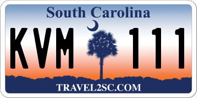 SC license plate KVM111