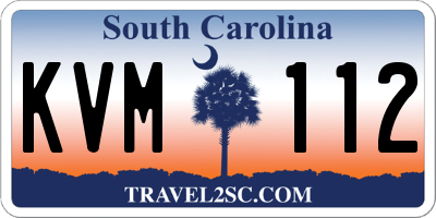 SC license plate KVM112