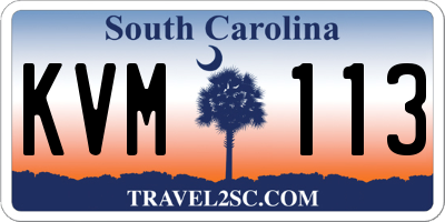 SC license plate KVM113
