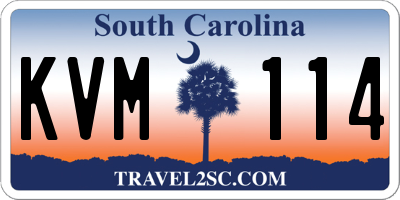 SC license plate KVM114