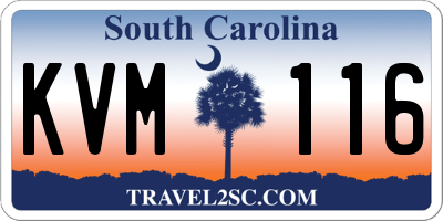 SC license plate KVM116