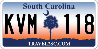 SC license plate KVM118