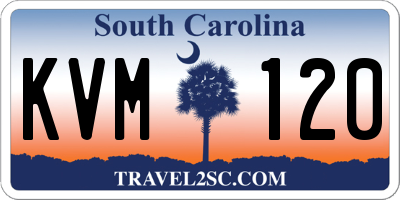 SC license plate KVM120
