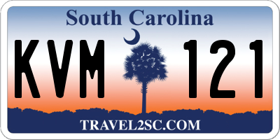 SC license plate KVM121