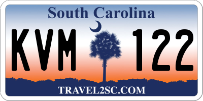 SC license plate KVM122