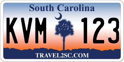 SC license plate KVM123
