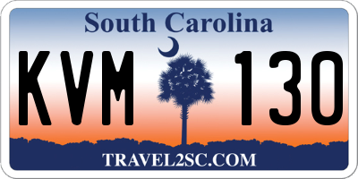 SC license plate KVM130