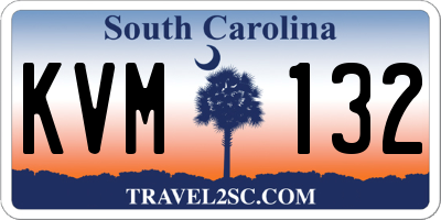 SC license plate KVM132