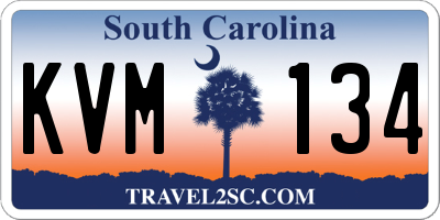 SC license plate KVM134