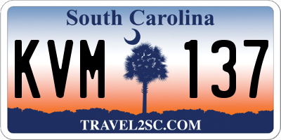 SC license plate KVM137