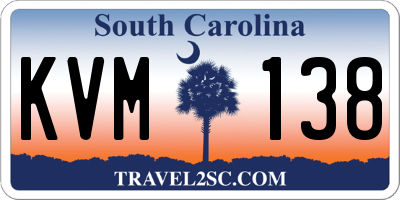SC license plate KVM138