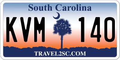 SC license plate KVM140