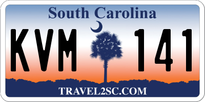 SC license plate KVM141