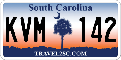 SC license plate KVM142